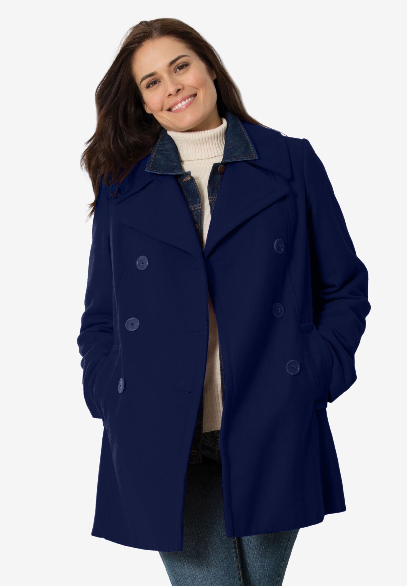 Warmest peacoat women's shop