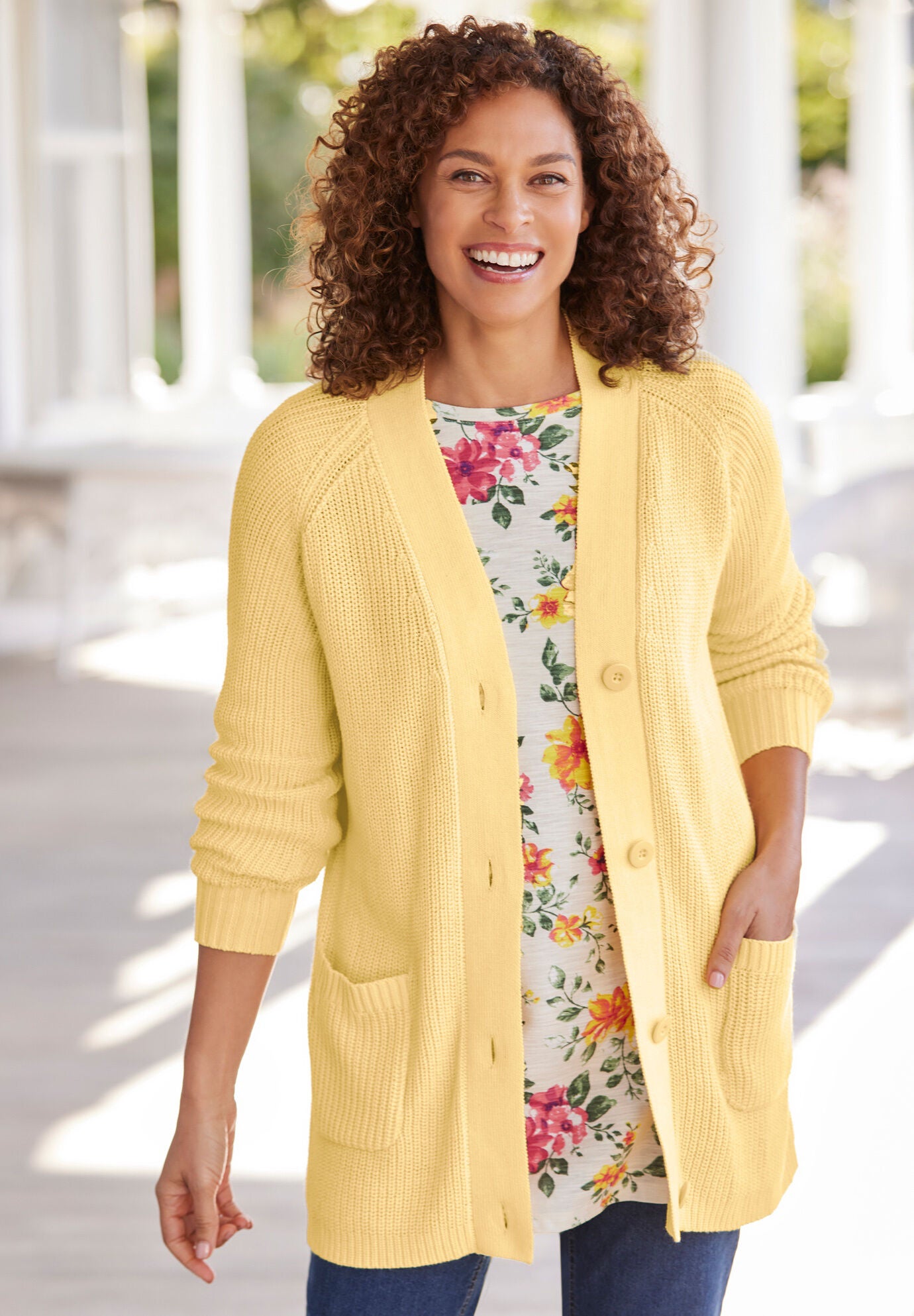 Shaker sales cardigan sweater