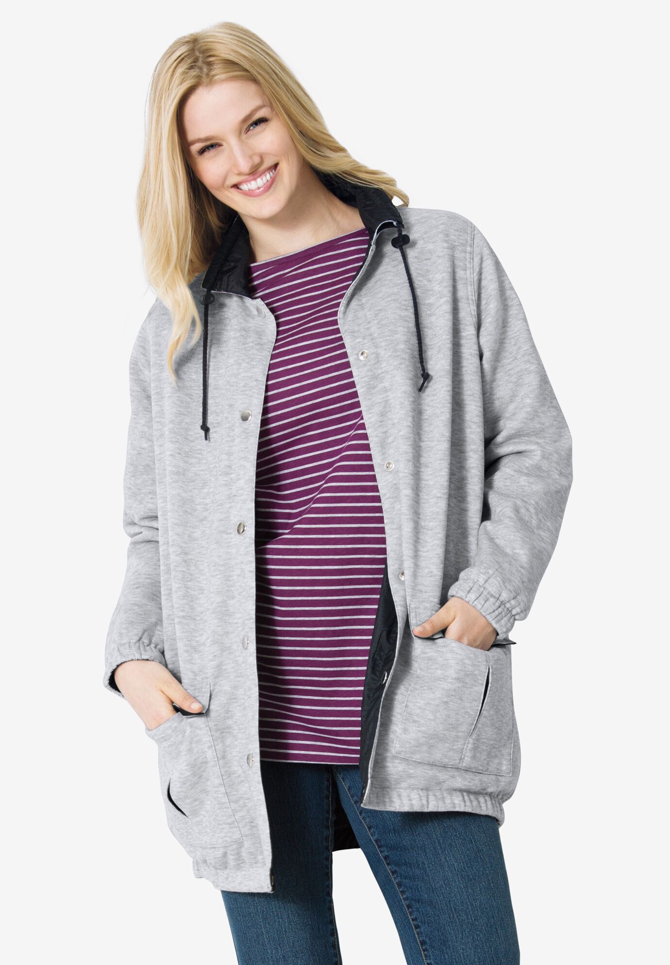 Cozy fleece nylon reversible sales jacket
