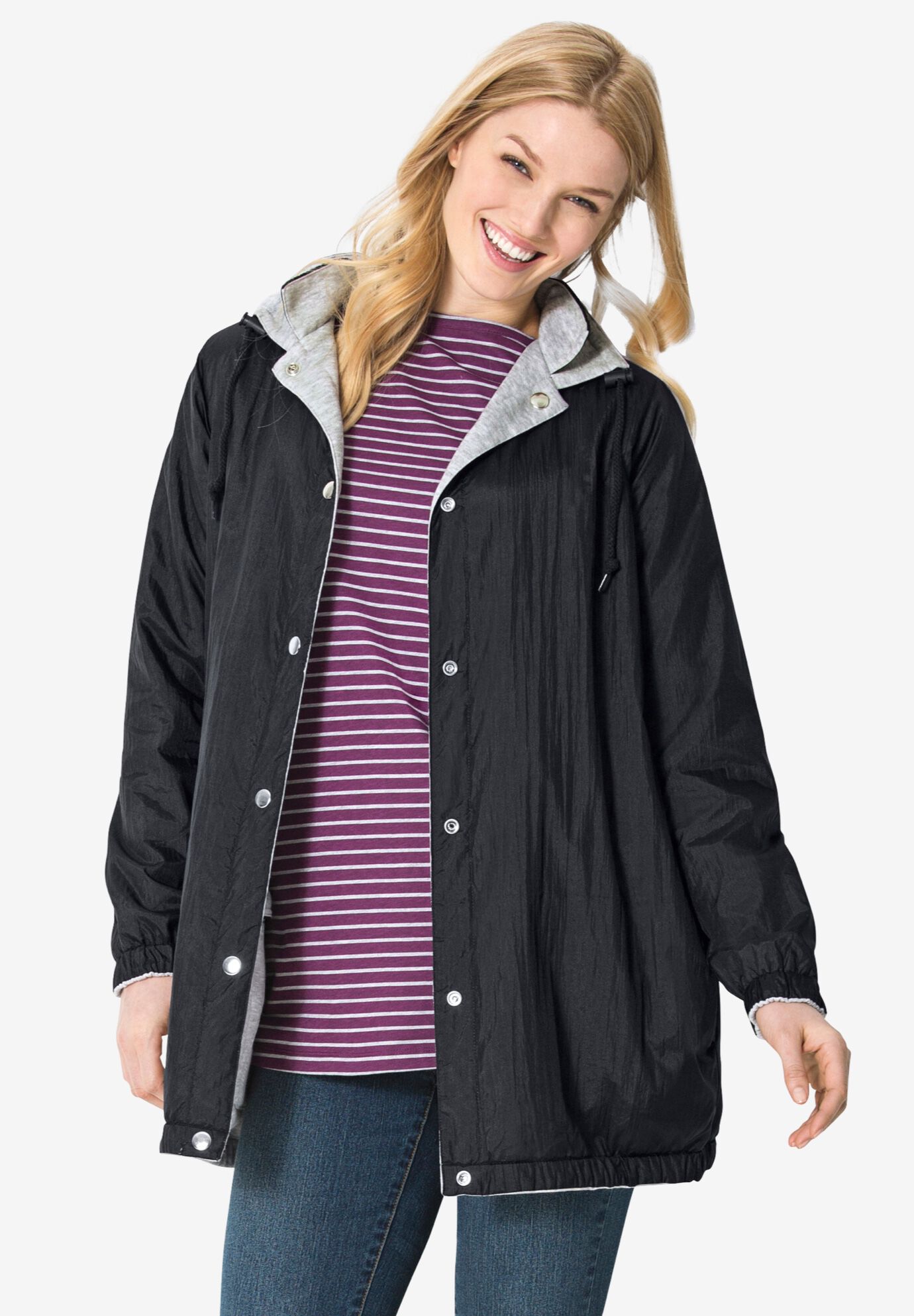 Cozy fleece best sale nylon reversible jacket