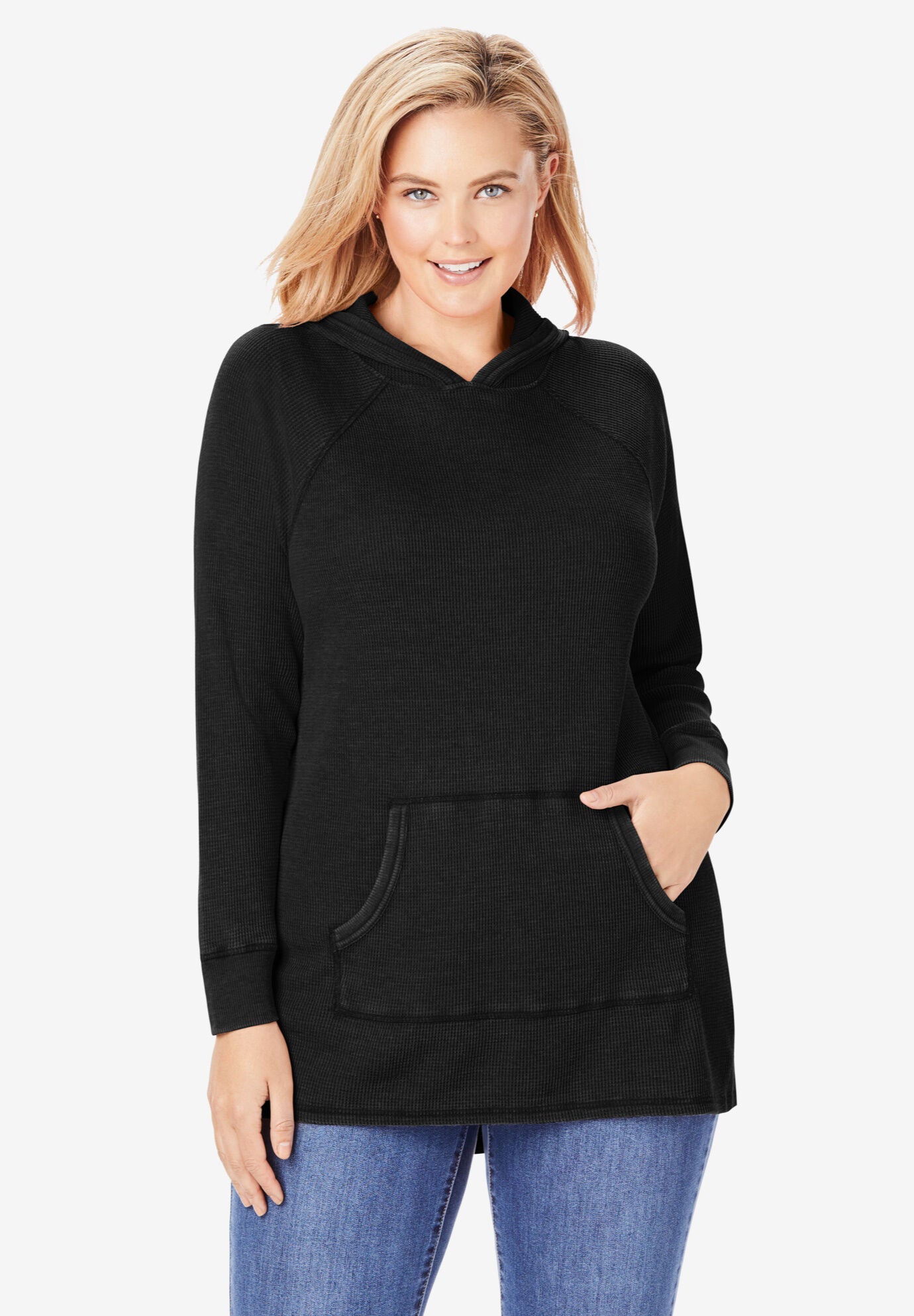 Waffle Thermal Hoodie Brylane Home
