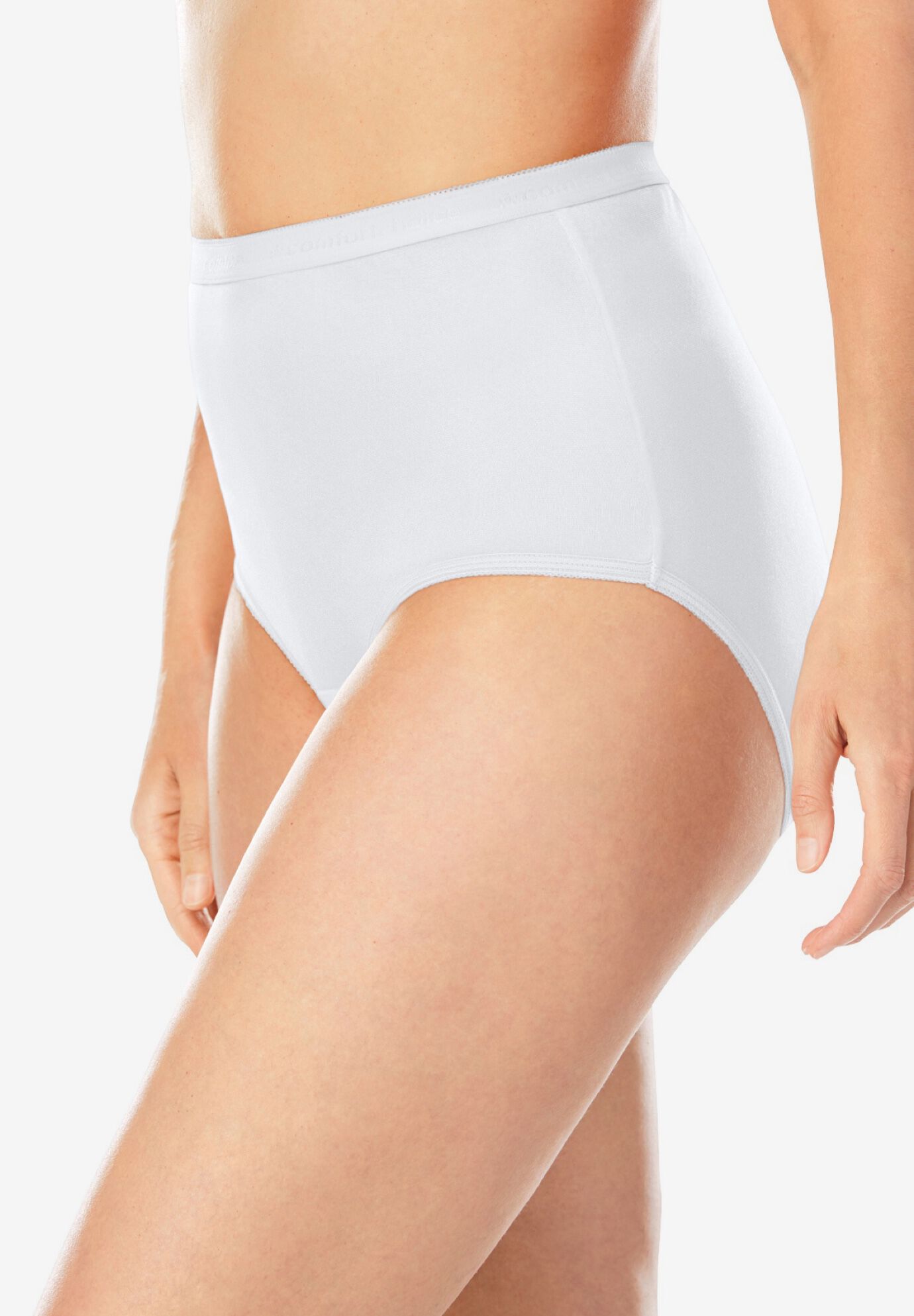 Full Coverage Nylon Brief 5-Pack, WHITE PACK, alternate image number 2