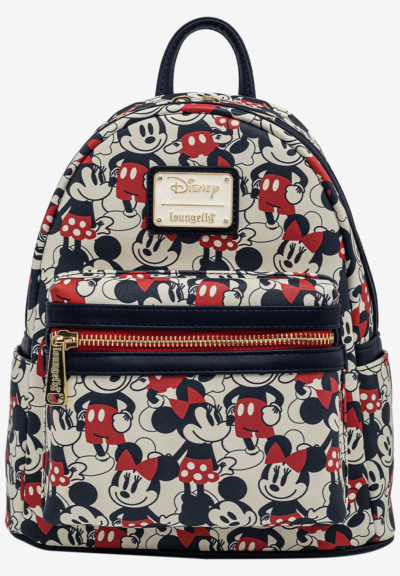 Loungefly x Disney Mickey Minnie Mini Backpack Handbag All Over Print Navy