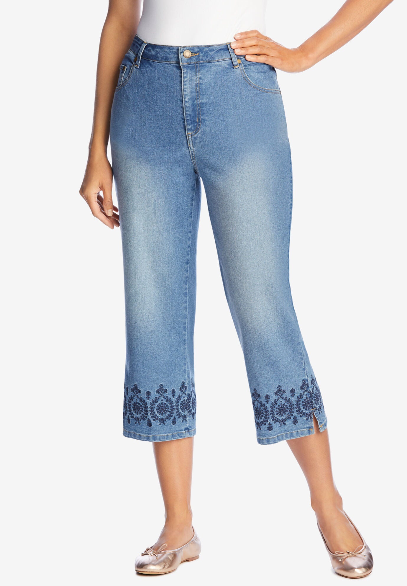 Stretch jean top capris