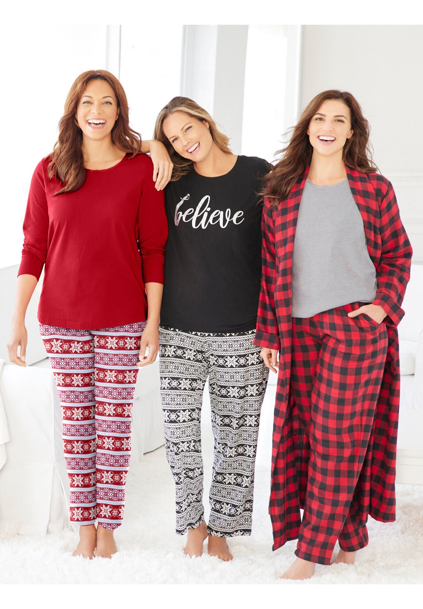 Long Flannel Robe, , alternate image number 4