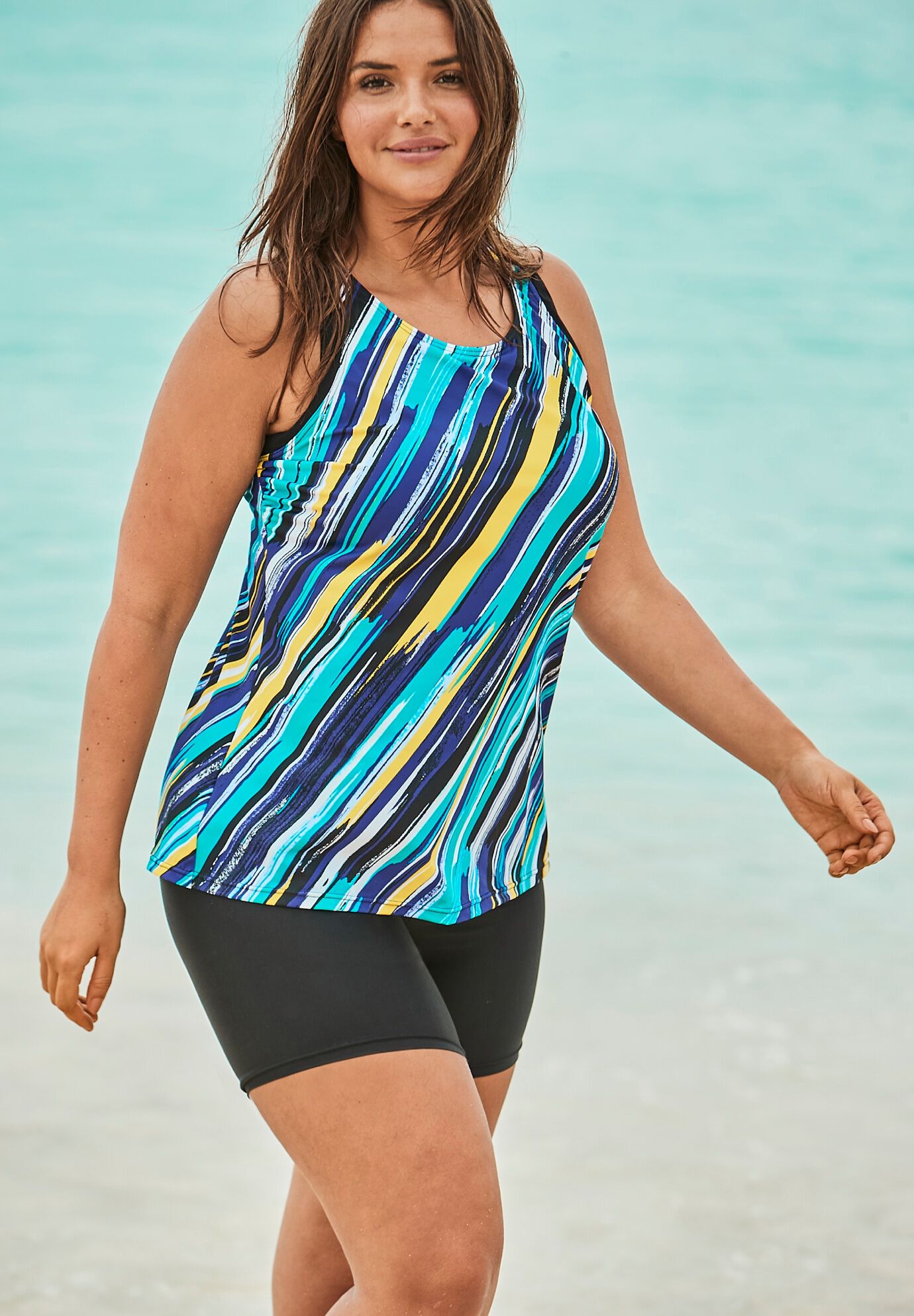 Longer Length Racerback Tankini Top