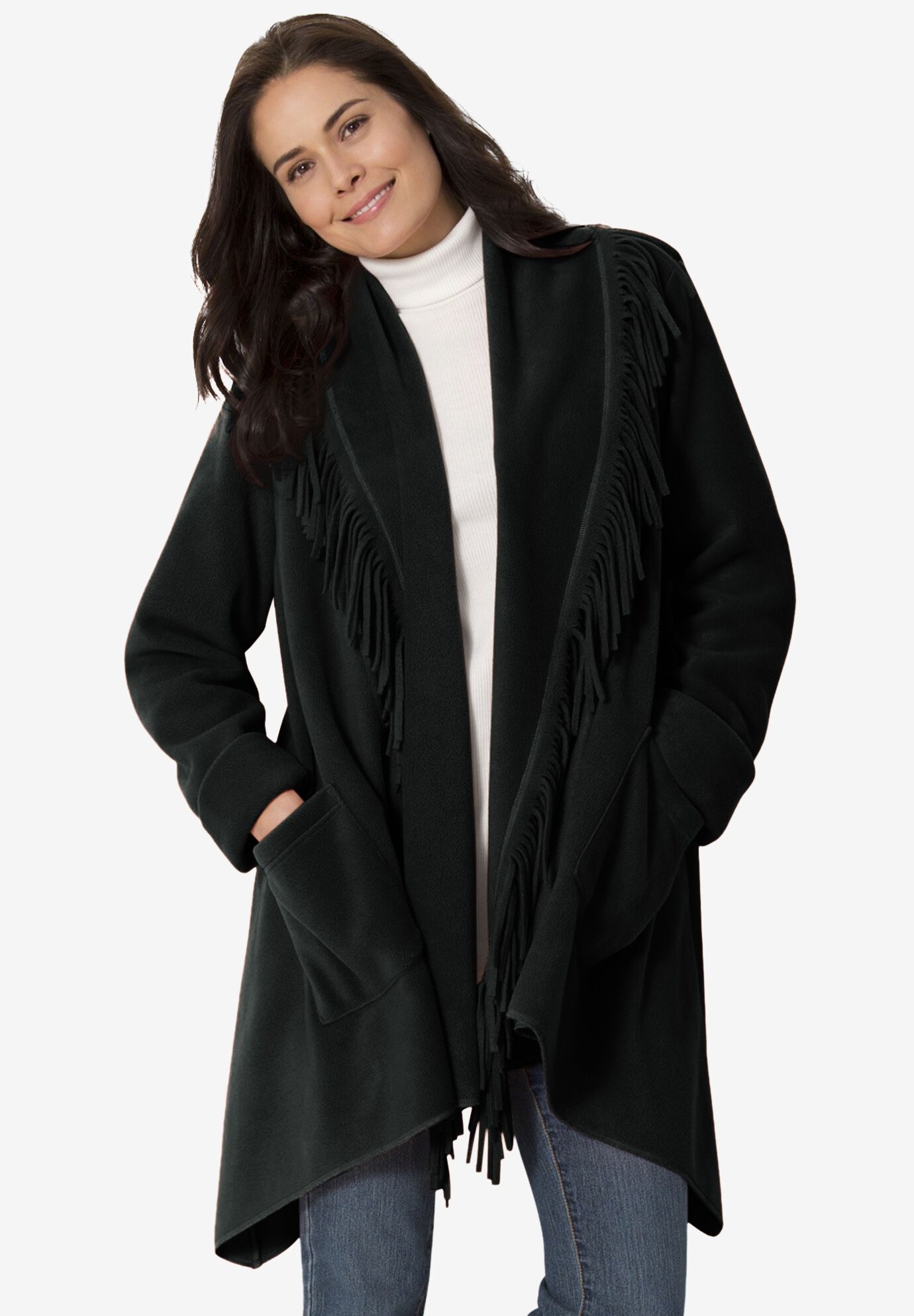 Jessica long length jacket discount with shawl collar hood