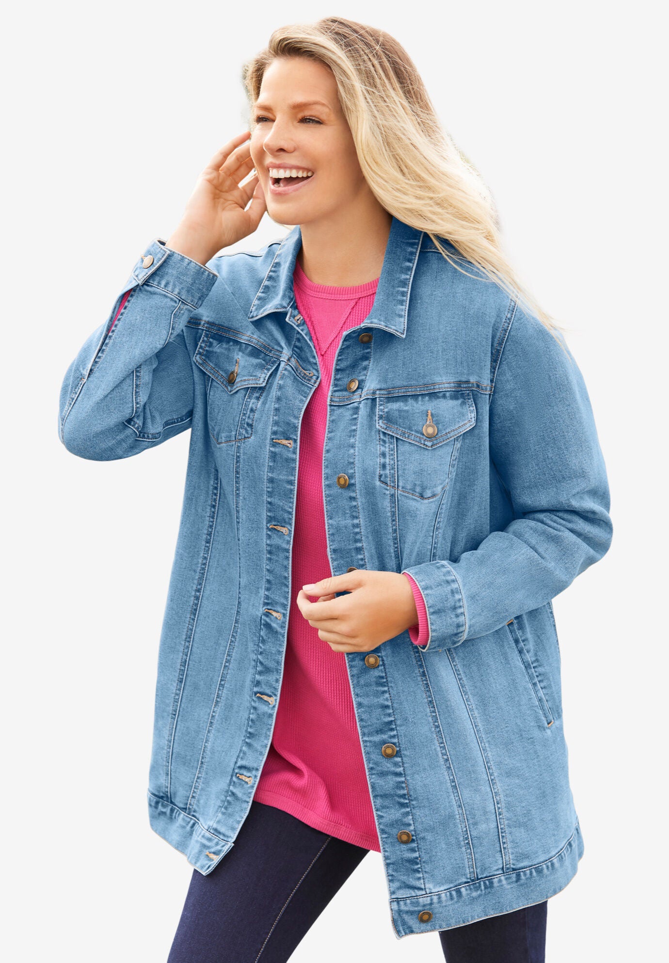 Flattering jean jacket on sale