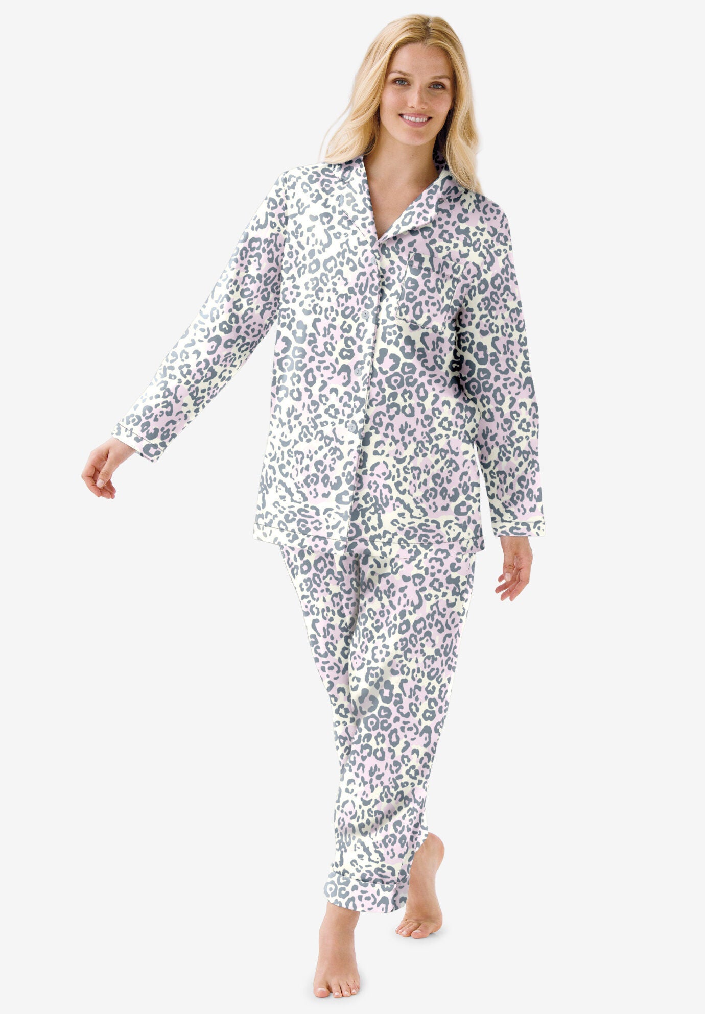 Leopard print flannel pajamas shop