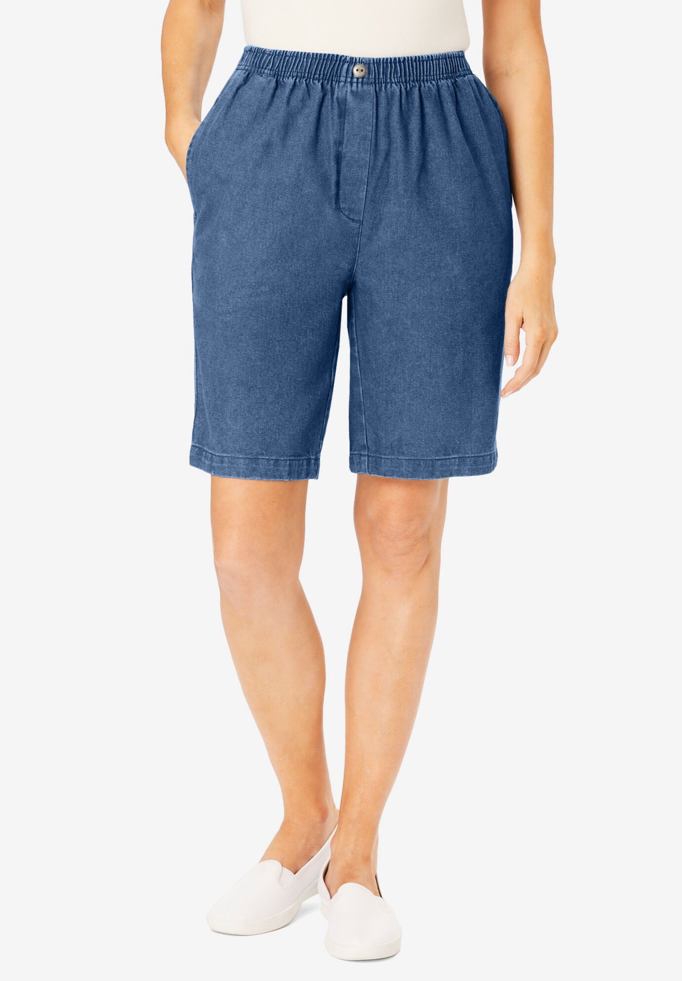Cotton elastic on sale waist shorts