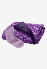 Fluffy Sock & Throw Set, RADIANT PURPLE FAIR ISLE HEARTS, hi-res image number null