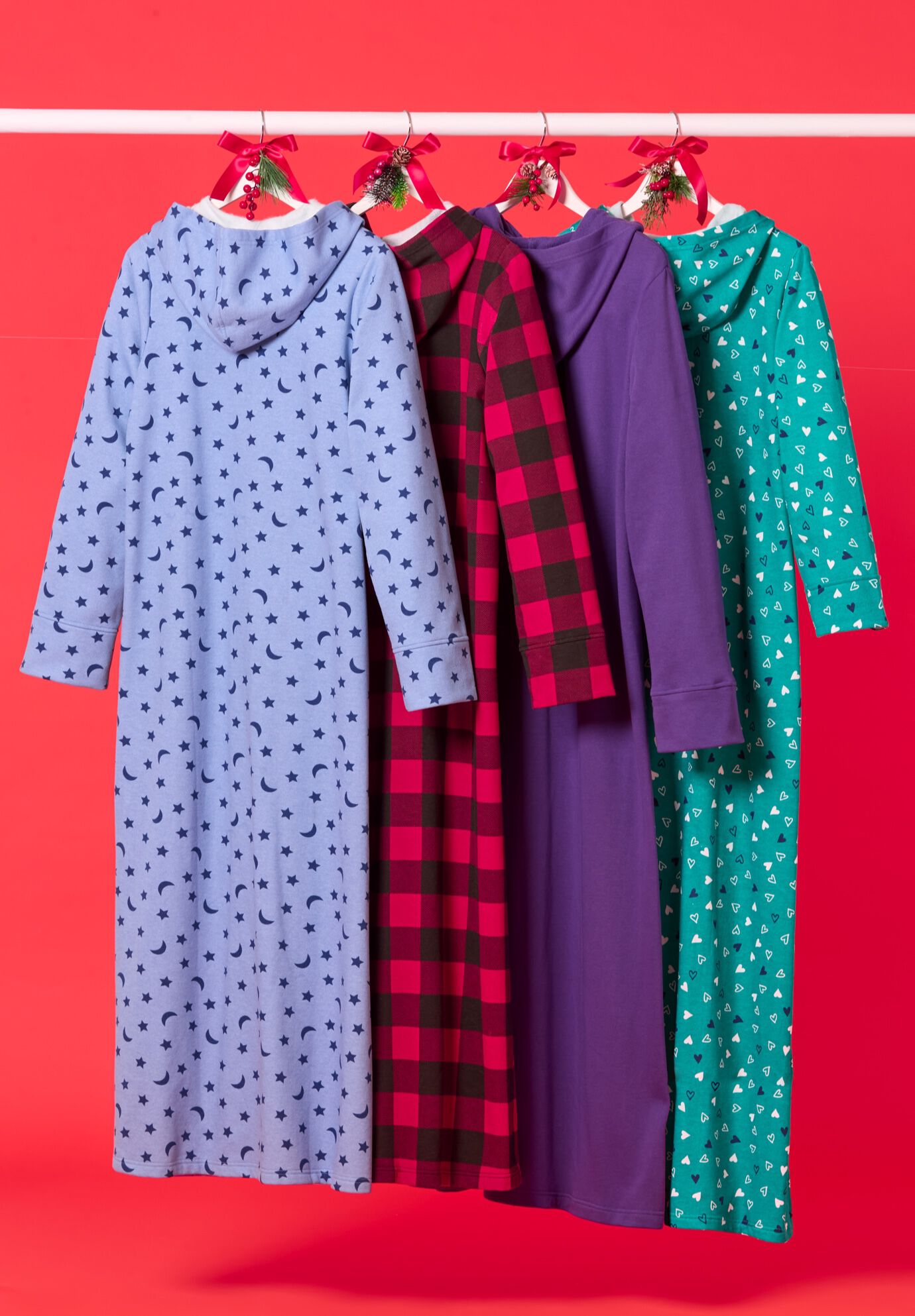 Long Hooded Fleece Sweatshirt Robe, , alternate image number 9