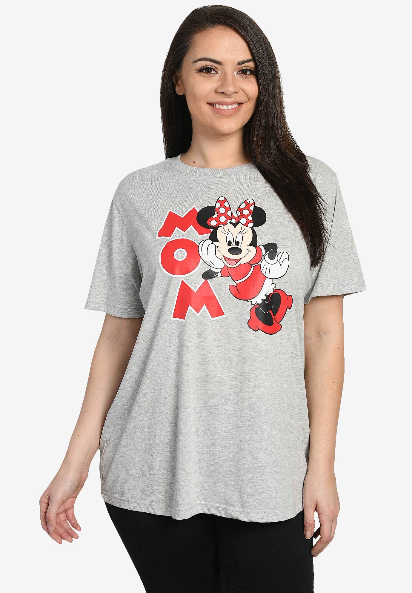 Disney Minnie Mouse Mom T-Shirt Short Sleeve, GRAY, hi-res image number 0