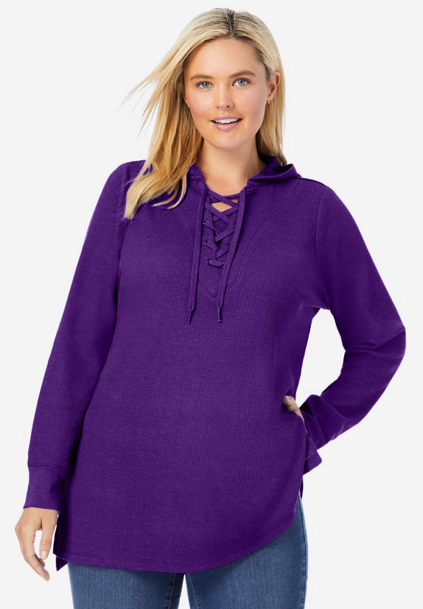 Lace up hooded new arrivals sweatshirt