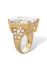 Emerald-Cut Cubic Zirconia Ring in Goldplate, , on-hover image number null