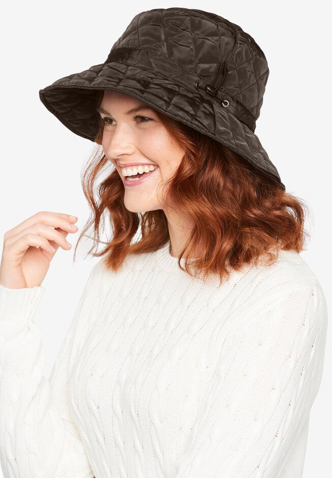 Quilted Bucket Hat, CHOCOLATE, hi-res image number 0