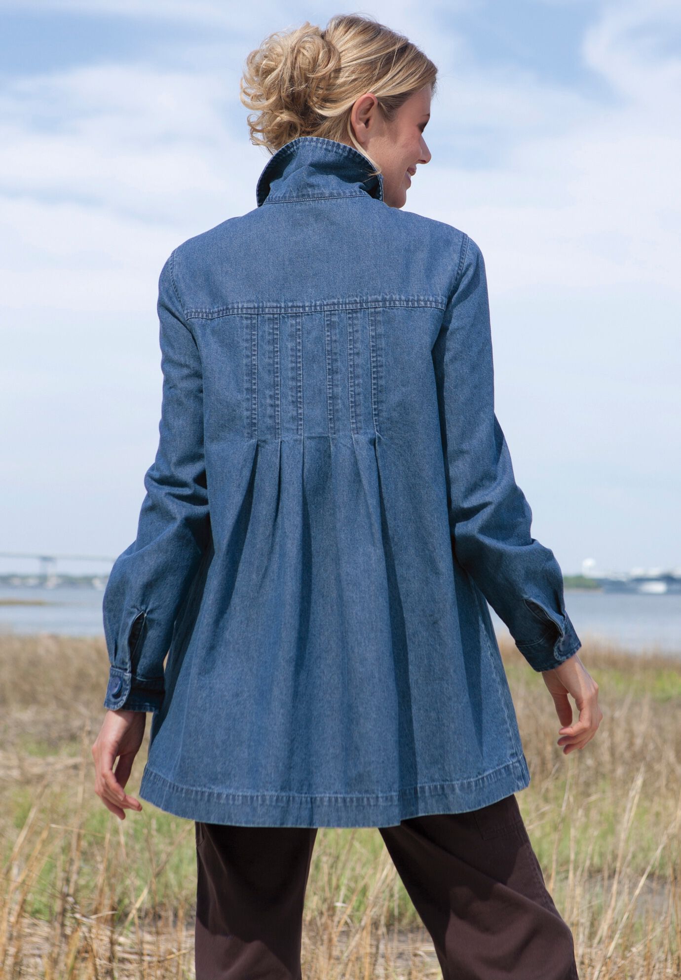 Pleat Back Denim Jacket