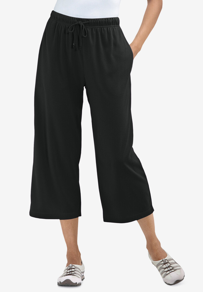 Ellos Women's Plus Size Linen Blend Drawstring Pants - 24, Black