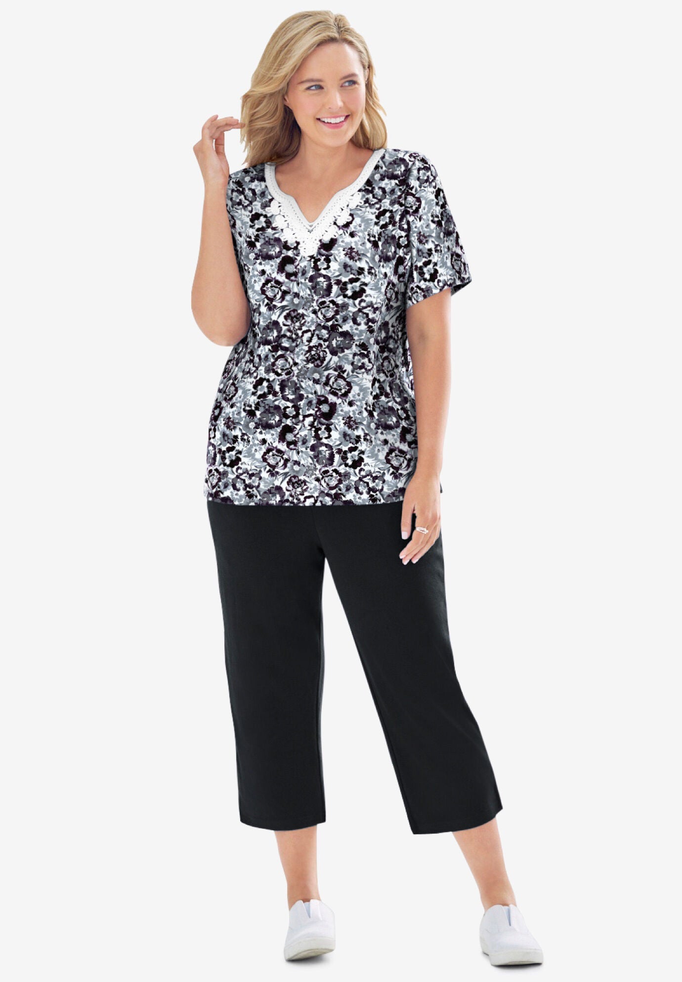 Capri outfits for plus size clearance