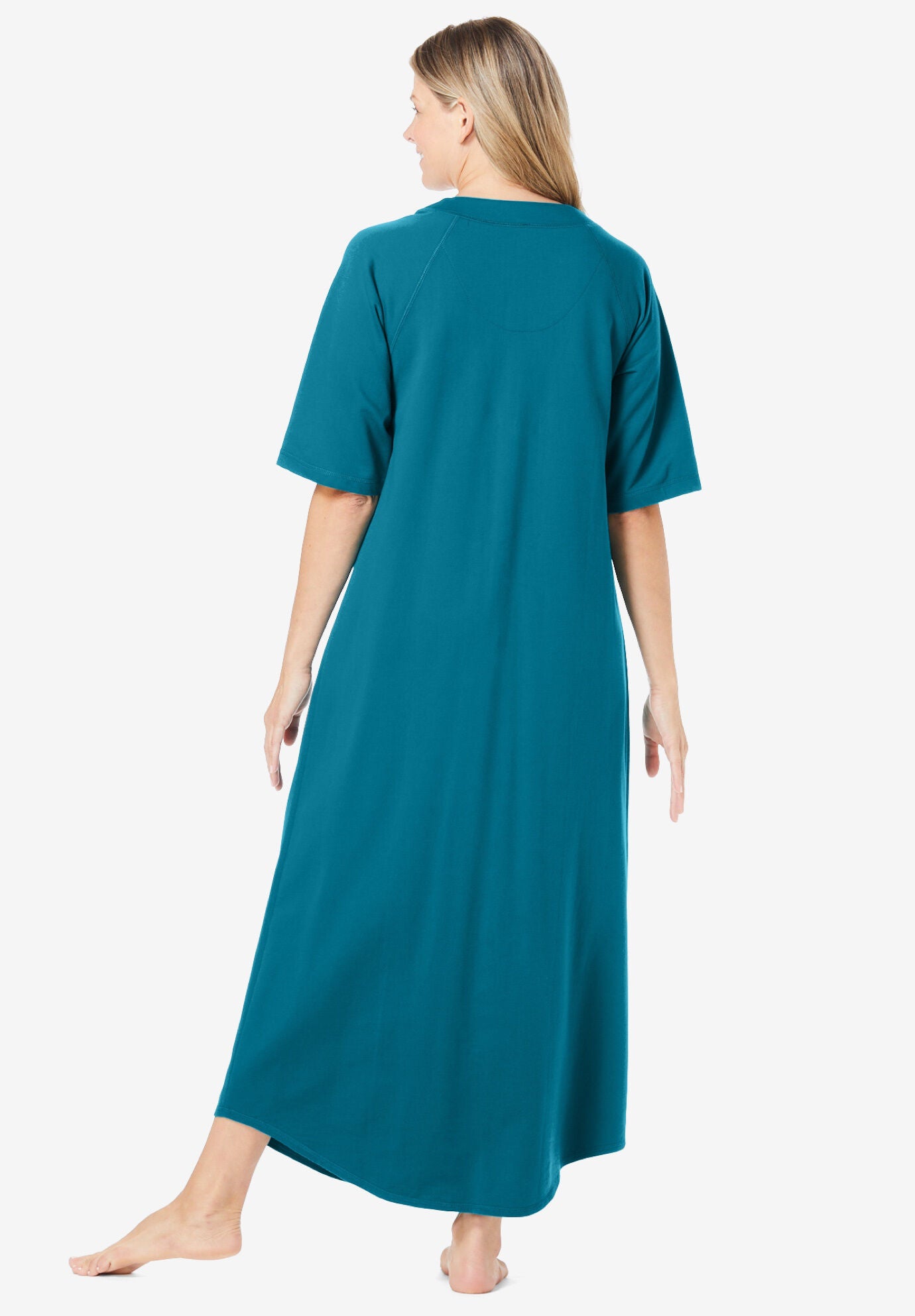 Long French Terry Zip Front Robe Brylane Home