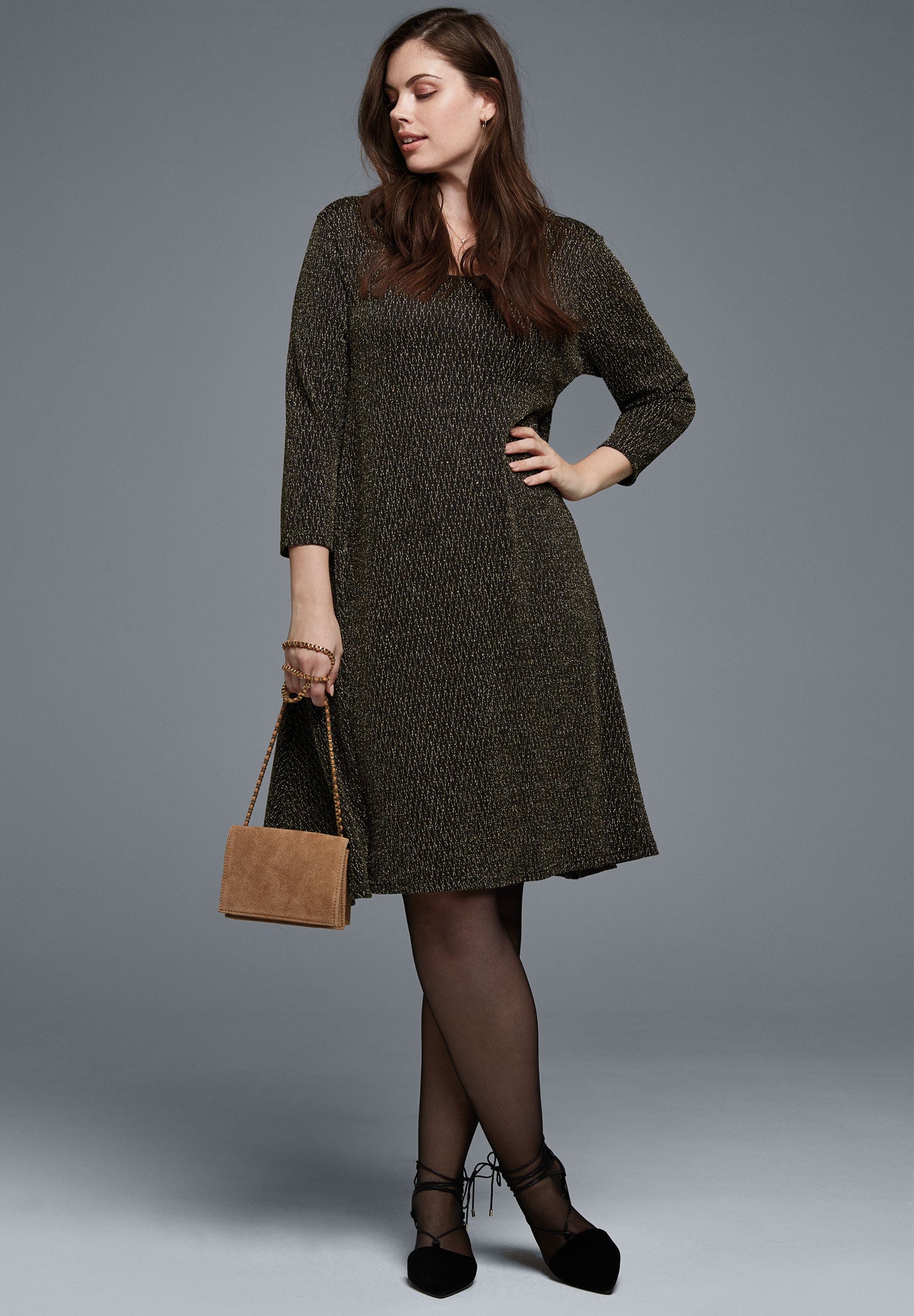 Glitter Knit Dress, , alternate image number 1