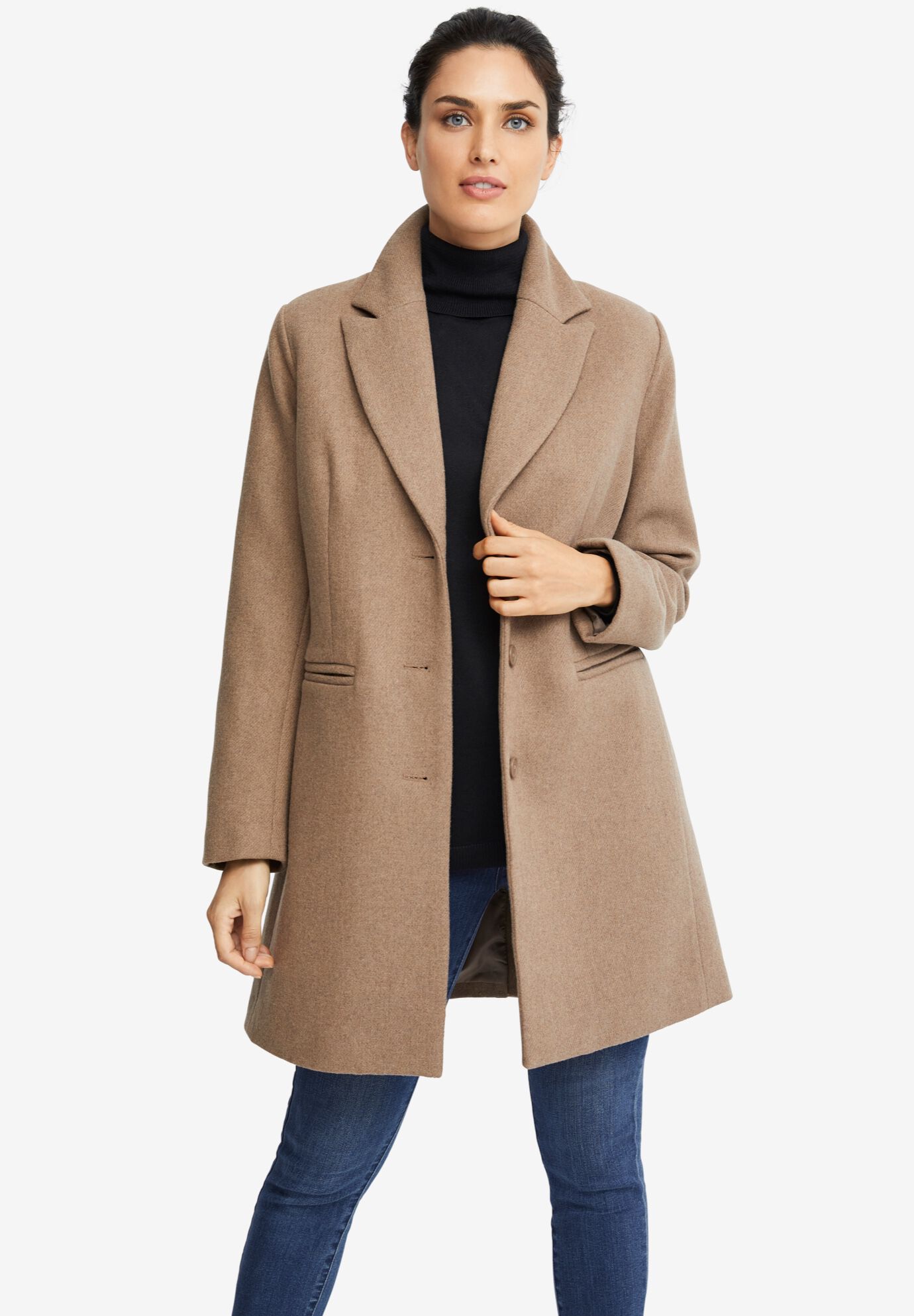 60s Inspired Fit and Flare Wool Coat Women, Swing Wool Princess