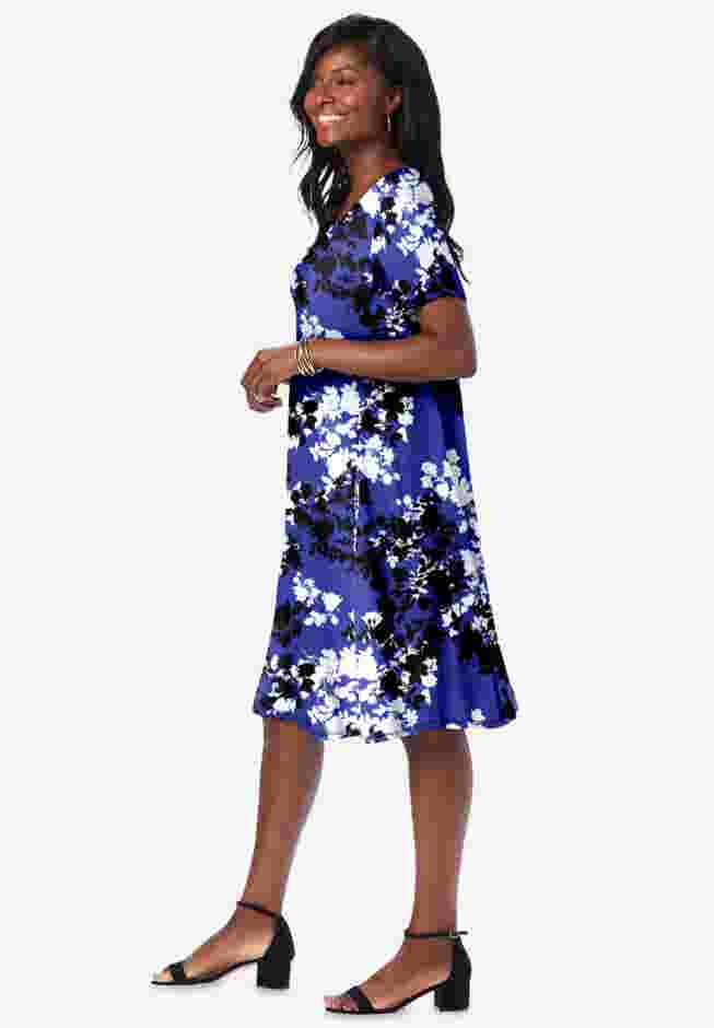 Stretch Knit A-Line Dress image number 2