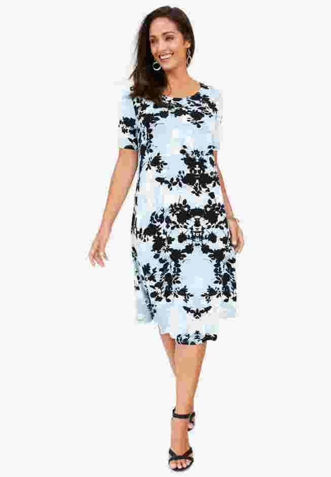 Stretch Knit A-Line Dress image number 0