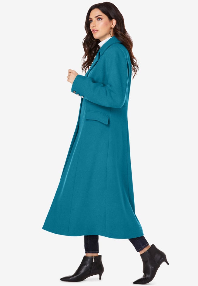 Plus Size Long Tailored Wool Blend Coat image number 2