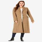 Plus Size Long Tailored Wool Blend Coat image number null