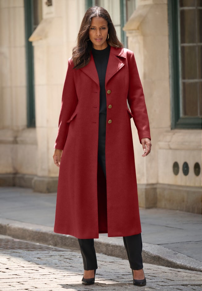 Plus Size Long Tailored Wool Blend Coat image number 0