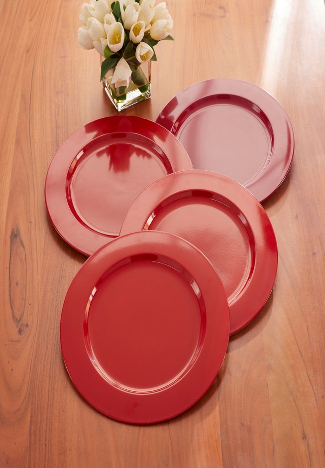 Set of 4, Solid Charger Plates image number 0