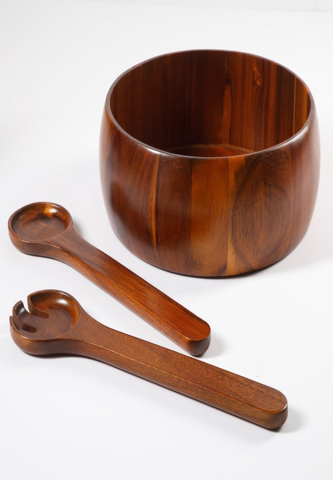 3-Piece Acacia Wood Salad Bowl Set image number 2