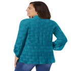 Open Front Pointelle Cardigan Sweater image number null