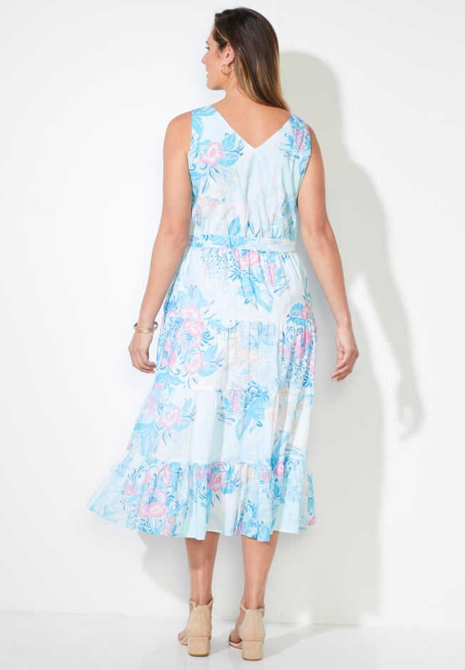 Liz&Me® V-Neck Tier Midi Dress image number null