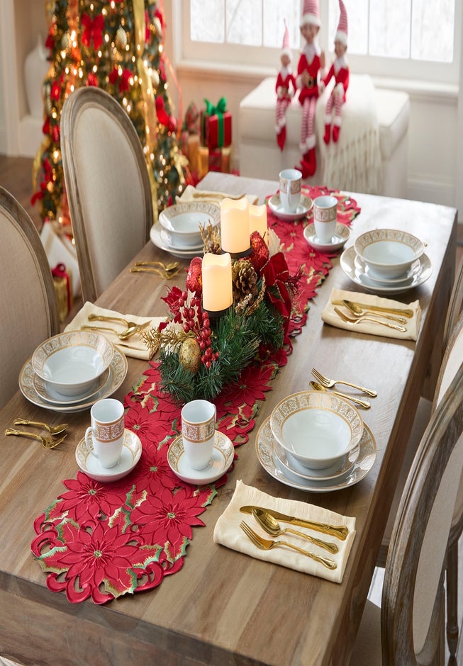 Embroidered Cutout Table Runner image number 1