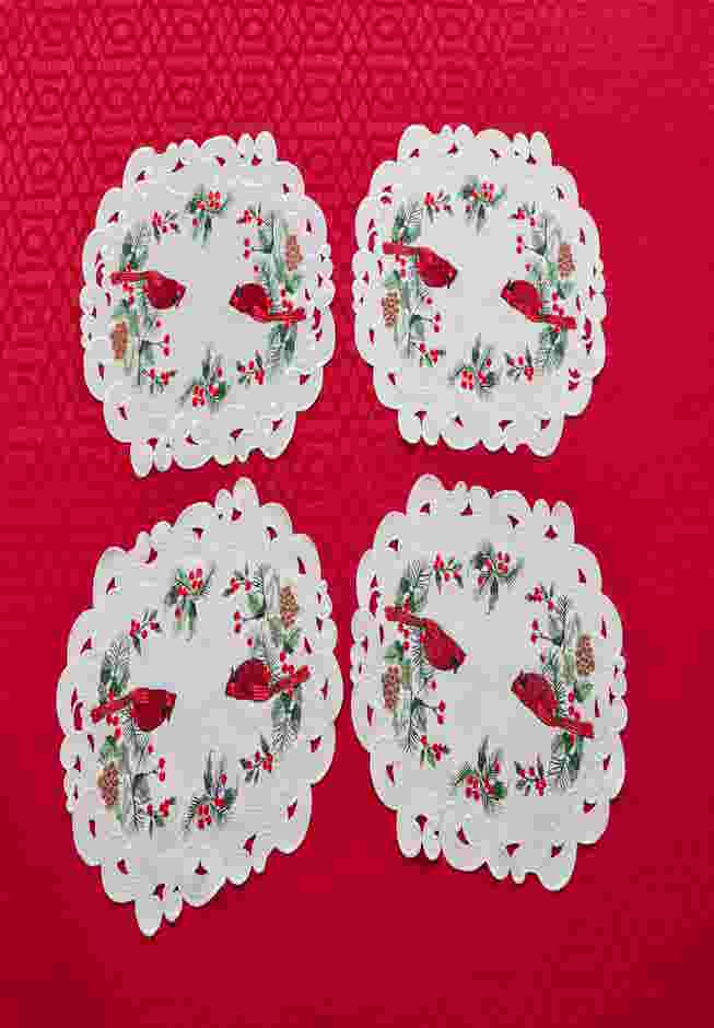Set of 4 Embroidered Cut-Out Placemats image number 0