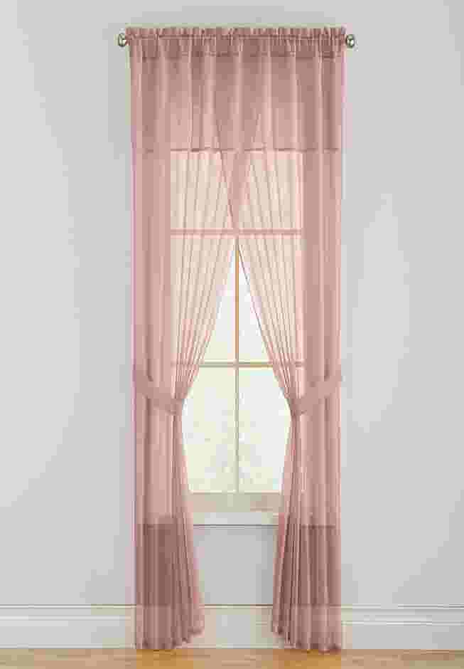 BH Studio Sheer Voile 5-Pc. One-Rod Curtain Set image number 0