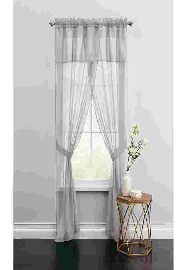 BH Studio Sheer Voile 5-Pc. One-Rod Curtain Set image number 0