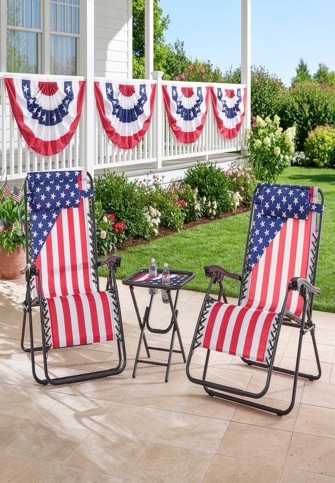 3-Pc. Americana Zero Gravity Chair and Table Set image number 3
