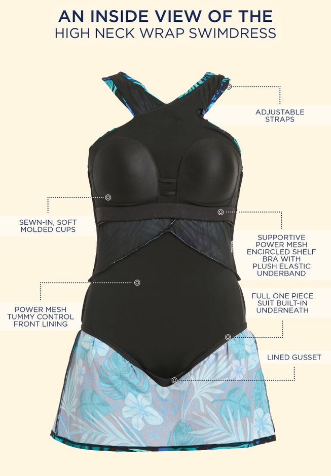 High Neck Wrap Swimdress image number 3