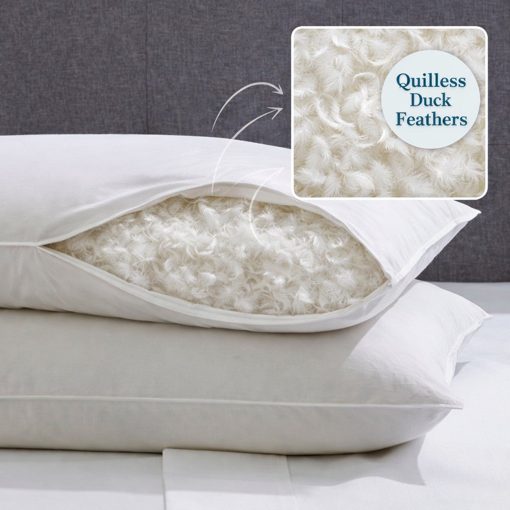 2-Pack Quilless Feather-Filled Pillows image number 1