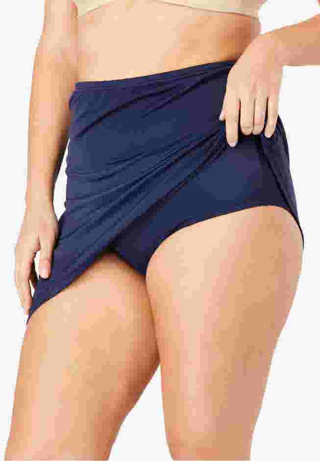 High-Waisted Swim Skirt with Built-In Tummy Control Brief image number 2