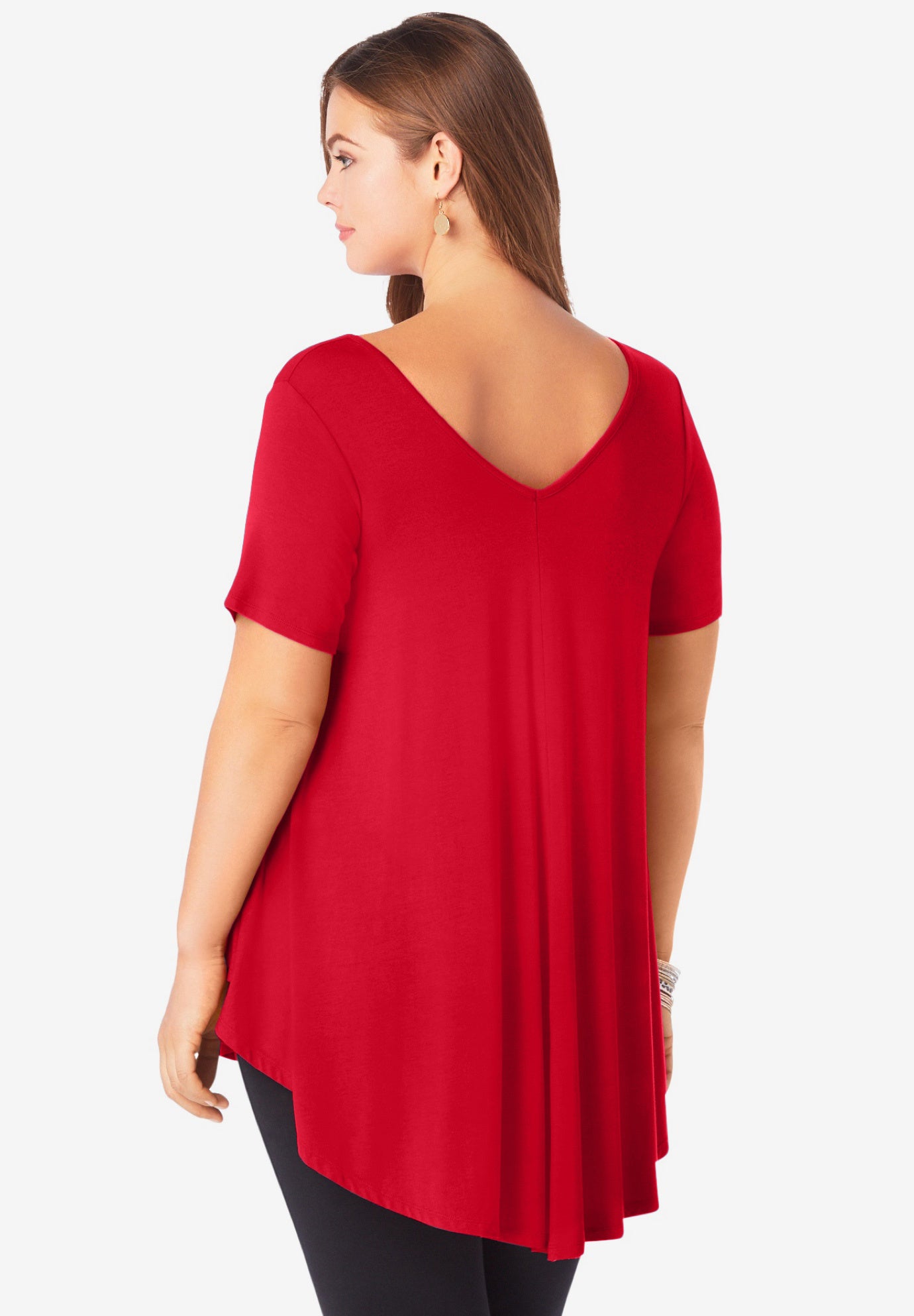 Plus Size Ultra Drape V-Neck Swing Tunic Top image number 2