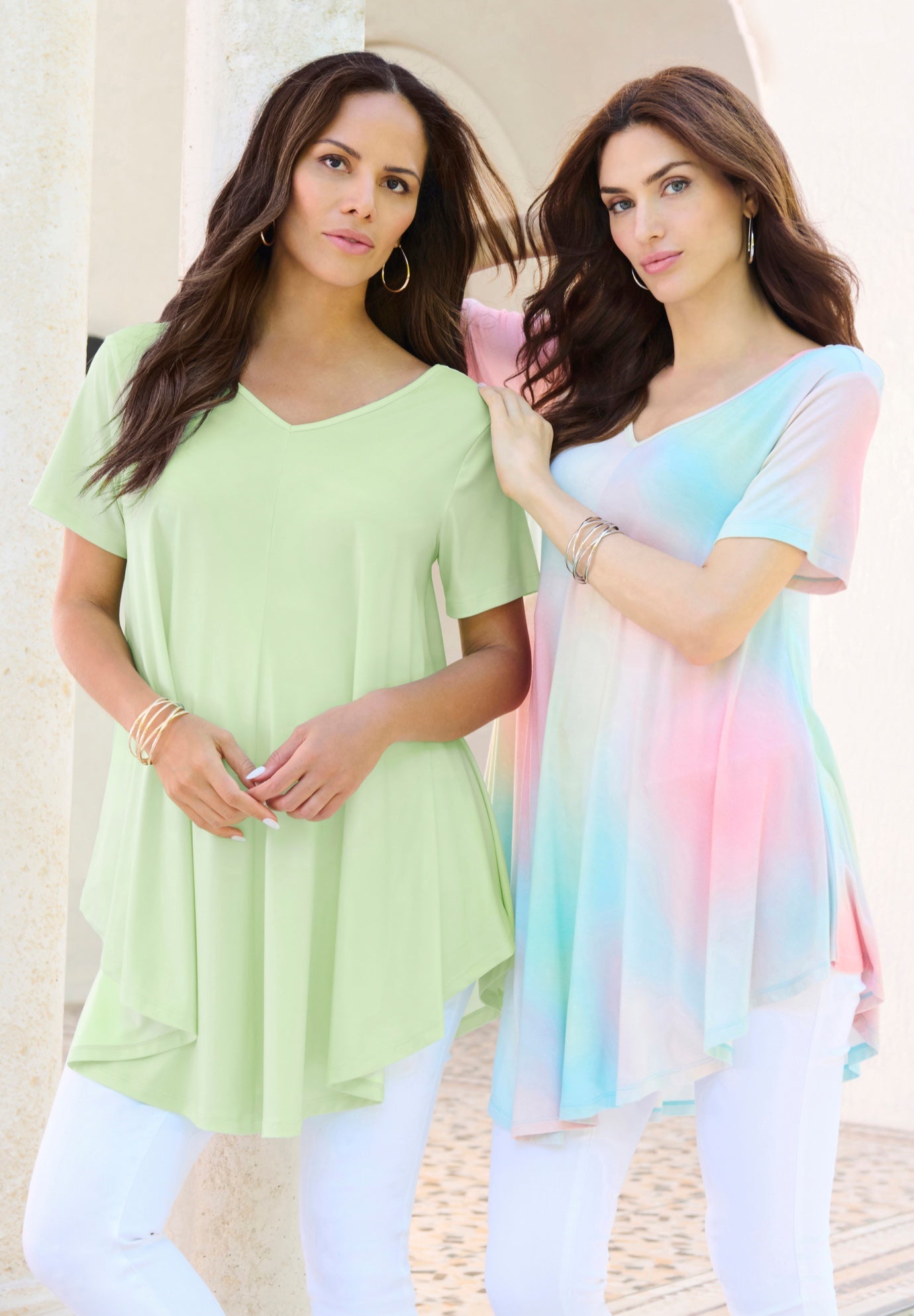 Plus Size Ultra Drape V-Neck Swing Tunic Top image number 0