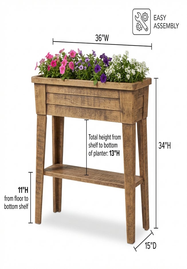 36"W Raised Garden Planter image number 1