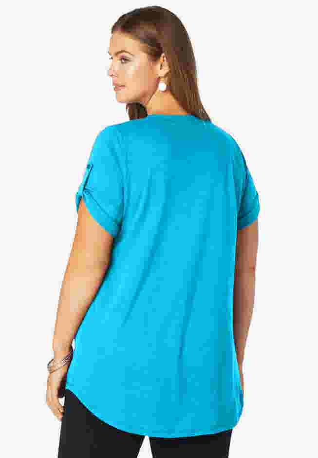 V Neck Boyfriend Textured Tunic image number 1