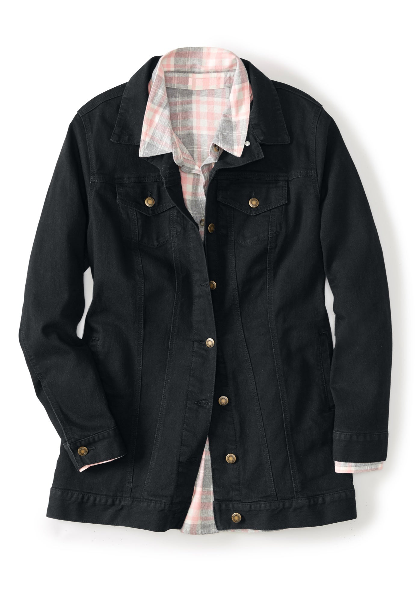 Long Stretch Denim Jean Jacket image number 5