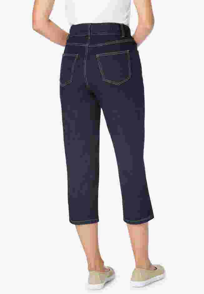 Secret Solutions&trade; Tummy Smoothing Denim Jean Capri image number 1