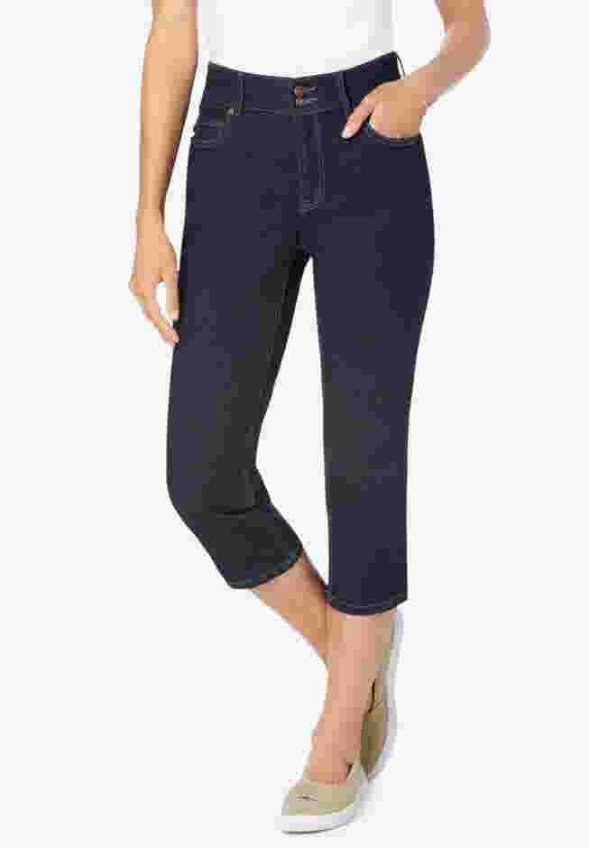 Secret Solutions&trade; Tummy Smoothing Denim Jean Capri image number 0